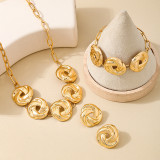 Casual Daily Solid Color Chains Necklaces Bracelets Earrings Three Piece Set