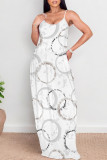 Casual Polka Dot Print Pocket Contrast O Neck Printed Dresses