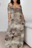 Casual Floral Print Pocket V Neck Printed Dresses