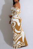 Sexy Zebra Print Print Contrast Off Shoulder Printed Dresses