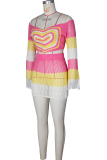 Sexy Heart Shaped Off Shoulder Long Sleeve Two Pieces