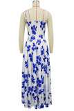 Elegant Print Pocket Spaghetti Strap Sleeveless Two Pieces