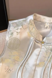 Daily Jacquard Buttons O Neck Tops