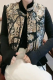 Daily Floral Print Buckle Mandarin Collar Tops