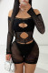 Sexy Solid Color Hollow Out Patchwork See-Through Off Shoulder Skinny Rompers