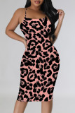 Sexy Geometric Print Contrast Sling Dresses