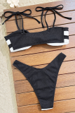 Sexy Strap Design Contrast Swimwears