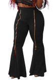 Fashion Casual Adult Milk Fiber Solid Patchwork Loose Bottoms