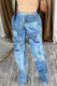 Casual Print Patchwork Regular Mid Waist Full Print Bottoms