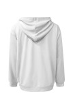 Casual Graffiti Print Letters Draw String Pocket Hooded Tops