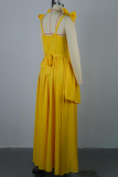 Sexy Solid Color Bow Decor Spaghetti Strap Long Dresses