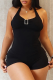 Sexy Solid Color Backless Strap Design Halter Skinny Jumpsuits