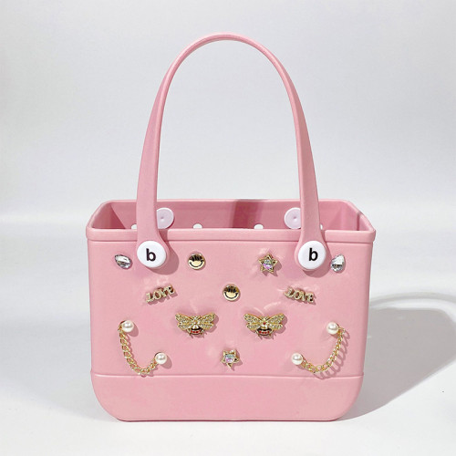 Casual Solid Color Metal Accessories Trim Bags