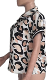 Casual Print Zipper Zipper Collar T-Shirts