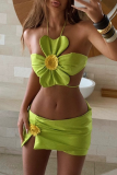 Sexy Flowers Strap Design 3 Piece Sets