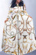 Elegant Striped Print Flowers Pocket With Belt Contrast O Neck Printed Dresses