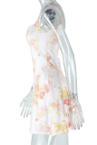 Sexy Print Patchwork Sling Dresses