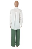 Casual Daily Print Buttons Turndown Collar Long Sleeve Two Pieces