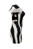 Sexy Hot Irregular Printed Oblique Collar Regular Rompers