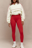 Casual Solid Color Zipper Contrast Zipper Collar Long Sleeve Two Pieces