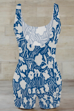 Sexy Print Patchwork U Neck Skinny Rompers