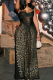 Sexy Print Patchwork Spaghetti Strap Long Dresses
