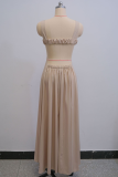 Sexy Solid Color Hollow Out Spaghetti Strap Long Dresses