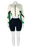 Casual Zipper Zipper Collar Long Sleeve Two Pieces