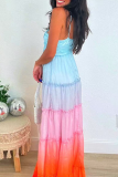 Sexy Solid Color Backless Flower Shape Halter Long Dresses