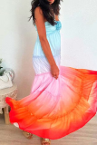 Sexy Solid Color Backless Flower Shape Halter Long Dresses