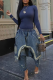 Casual Street Solid Color Ripped Distressed Mid Waist Harlan Denim Jeans
