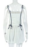 Sexy Solid Color Ruched Spaghetti Strap A Line Dresses