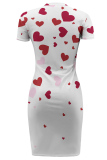 Sexy Print Slit O Neck Wrapped Skirt Dresses