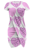 Sexy Print Slit O Neck Wrapped Skirt Dresses