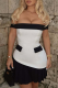 Casual Contrast Off Shoulder Wrapped Skirt Dresses