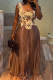 Elegant Print Pleated Irregular Hem Square Neck Sleeveless Two Pieces