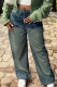 Casual Solid Color Patchwork Mid Waist Loose Denim Jeans