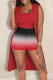 Casual Gradient Color Cardigan Collar Sleeveless Three Pieces