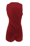 Sexy Solid Color Buckle Slit Square Neck Sleeveless Two Pieces