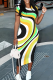 Casual Print Patchwork O Neck Long Dresses