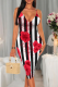 Sexy Print Patchwork Spaghetti Strap Printed Dresses