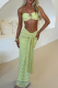Sexy Solid Color Strap Design Strapless Sleeveless Two Pieces