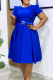 Casual Elegant Solid Color With Belt O Neck Long Dresses