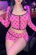 Sexy Print Strap Design Halter Long Sleeve Two Pieces