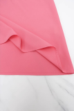 Casual Solid Color Buckle Strap Design Turndown Collar Long Dresses