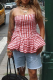 Sexy Plaid Backless Strapless Tops