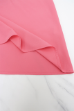 Casual Solid Color Buckle Strap Design Turndown Collar Long Dresses