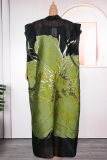 Casual Print Patchwork V Neck Half Sleeve Two Pieces