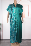 Casual Print Beading V Neck Long Dresses