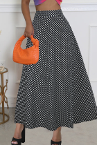 Casual Polka Dot Patchwork Loose High Waist Speaker Full Print Bottoms